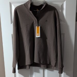 NWT Timberland Taupe Colored Quarter-Zip Pullover